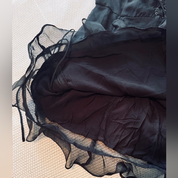 12th TRIBE Lioness Feng Shui Black Sheer Sleeve Mini Dress - Picture 11 of 16